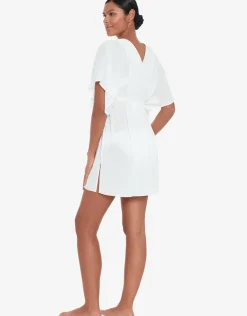 Crinkle Tunic Beach Dress - White