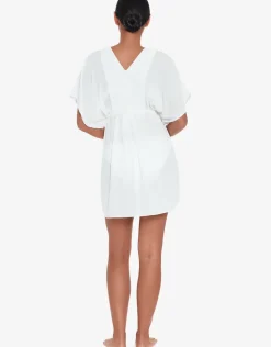 Crinkle Tunic Beach Dress - White
