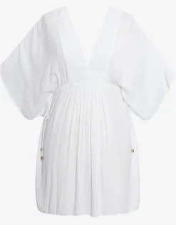 Crinkle Tunic Beach Dress - White