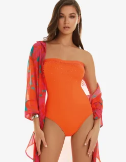 Cristal Bandeau Swimsuit - Orange