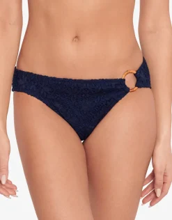 Crochet Rattan Ring Bikini Pant - Navy