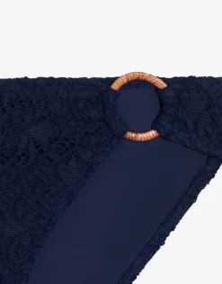 Crochet Rattan Ring Bikini Pant - Navy