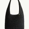 Crochet Slouch Beach Bag - Black