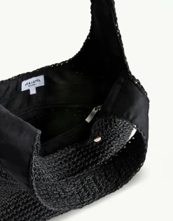 Crochet Slouch Beach Bag - Black