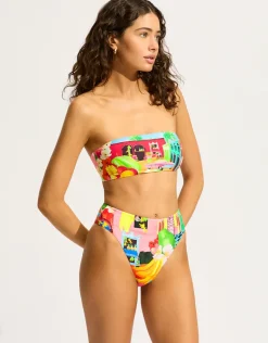 Cuba Bandeau Bikini Top - Turquoise