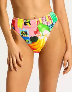 Cuba High Rise Bikini Pant - Turquoise