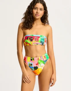 Cuba High Rise Bikini Pant - Turquoise