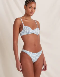 Daffodil Poolside Balconette Bikini Top - Blue Print