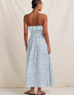 Daffodil Shirred Midi Dress - Blue Print