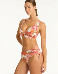 Daisyfield Mid Drawstring Bikini Pant - Coral