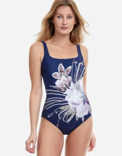 Dolce Vita Square Neck Swimsuit - Navy