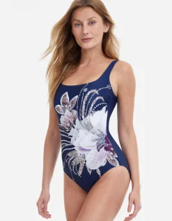 Dolce Vita Square Neck Swimsuit - Navy