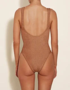 Domino Swimsuit - Metallic Cocoa