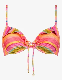 Dopamine Stripe Underwire Bikini Top - Dopamine Brights