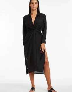Dorsay Wrap Kaftan - Black