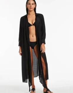 Dorsay Wrap Kaftan - Black