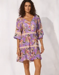Dreamscape Tropics Mini Beach Tunic - Lilac Pastel