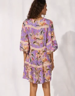 Dreamscape Tropics Mini Beach Tunic - Lilac Pastel