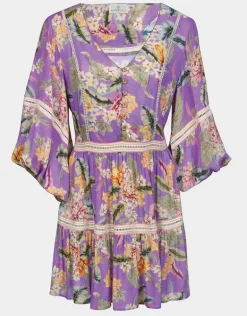 Dreamscape Tropics Mini Beach Tunic - Lilac Pastel