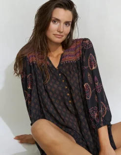 Eclectic Flames Tunic - Black