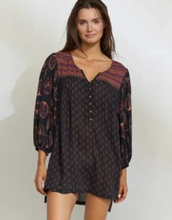 Eclectic Flames Tunic - Black