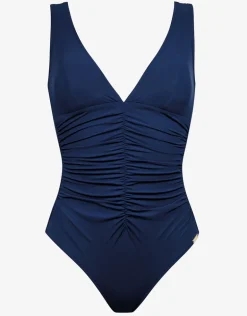 Elements Plunge Ruched Front Swimsuit - Indigo