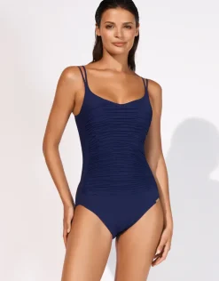 Elements Ruched Underwired Swimsuit - Indigo
