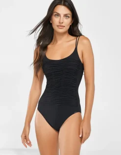 Elements Ruched Underwired Swimsuit - Black