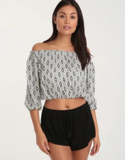 Elvira Top - White Navy