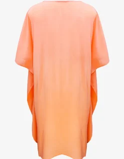 Embroidered Kaftan - Coral