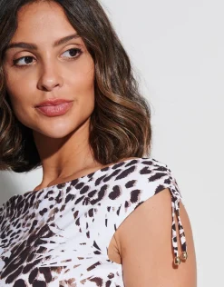 Ethnic Palm Dress - Brown