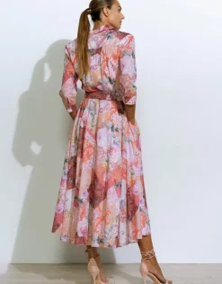 Euphoria Belted Shirt Dress - Rose Infusion