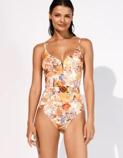 Exuberance Belted Swimsuit - Solar