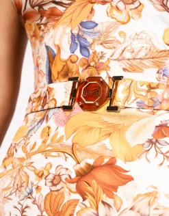 Exuberance Belted Swimsuit - Solar