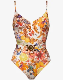 Exuberance Belted Swimsuit - Solar