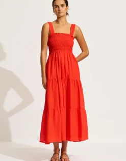 Faithful Midi Dress - Flame