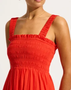 Faithful Midi Dress - Flame