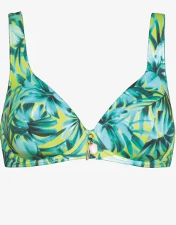 Floral Flashback Moulded Underwired Bikini Top - Aquatic Green