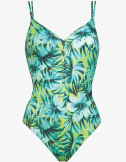 Floral Flashback Underwired Swimsuit - Aquatic Green
