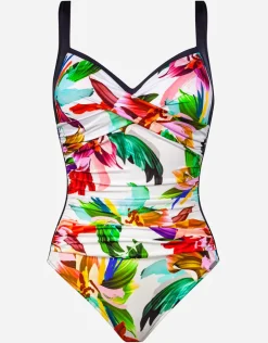 Floral Rainbows Twist Front Swimsuit