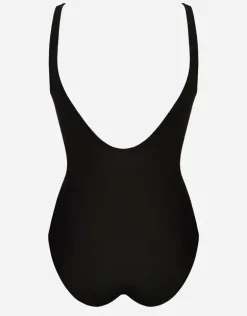 Floral Safari Shaped Neck Swimsuit - White Jungle