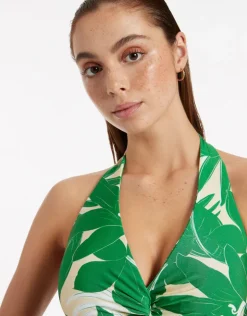 Floreale D DD Twist Front Bikini Top - Green