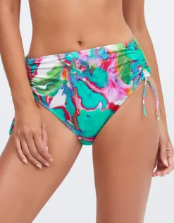 Frida Adjustable Leg Bikini Pant - Green Marble