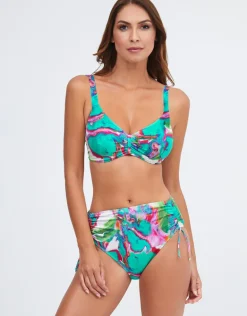 Frida Adjustable Leg Bikini Pant - Green Marble