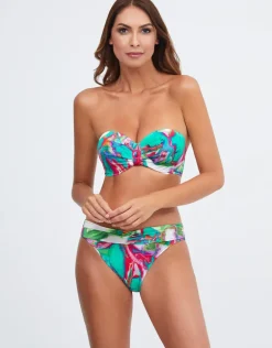 Frida Bandeau Bikini Top - Green Marble