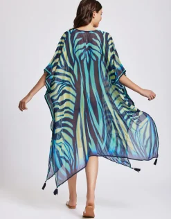 Fuego Poncho Kaftan - Multi Blue