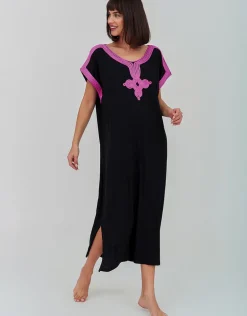 Gaia Beach Kaftan - Black