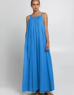 Gathered Maxi Dress - Blue Raf