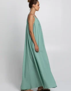 Gathered Maxi Dress - Sea Green