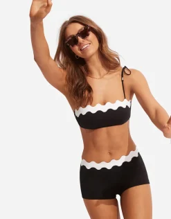 Gia Ric Rac Boyleg Bikini Pant - Black